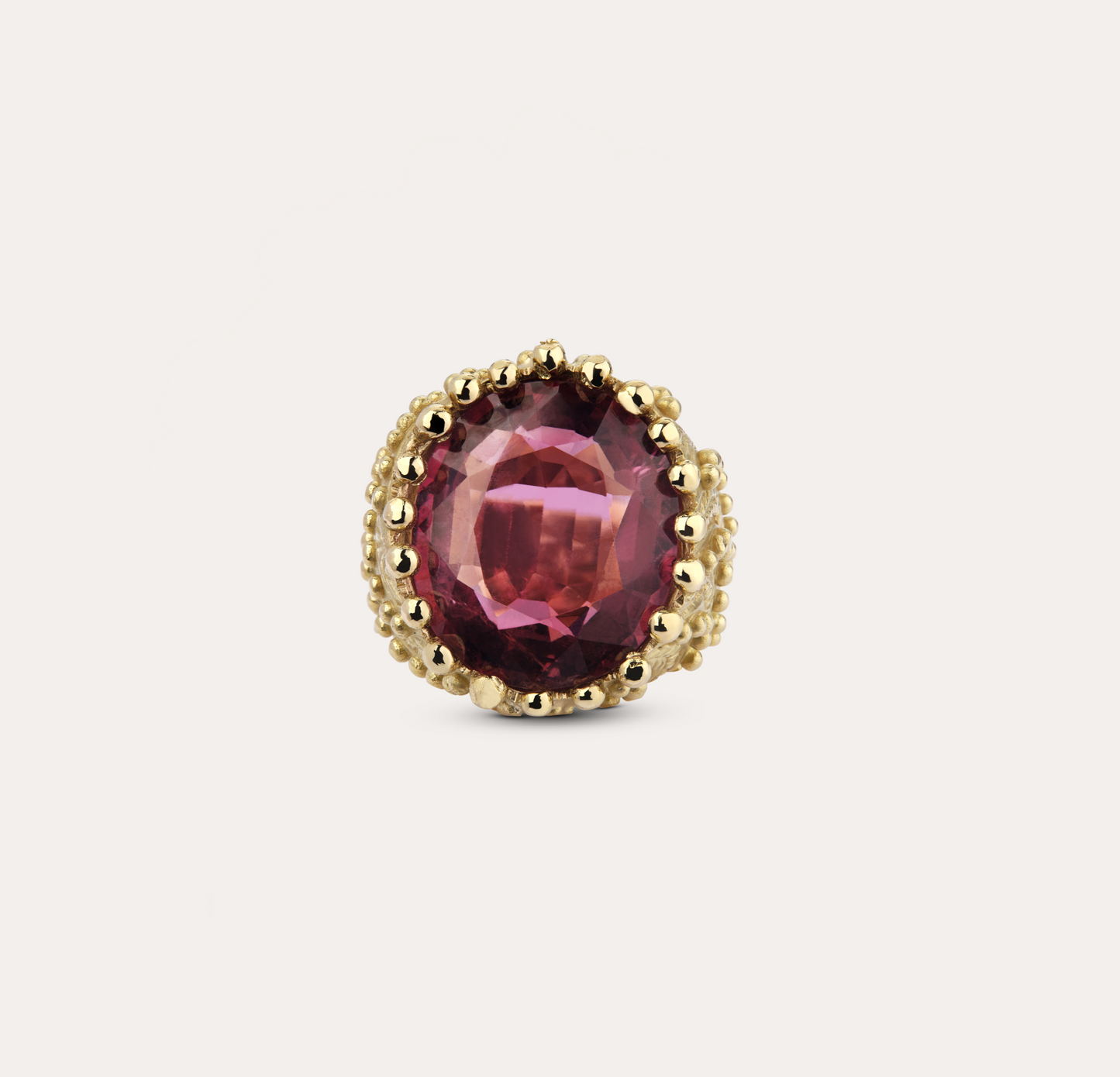 Bague Cabinet de curiosité tourmaline rose et or jaune recyclé 18k