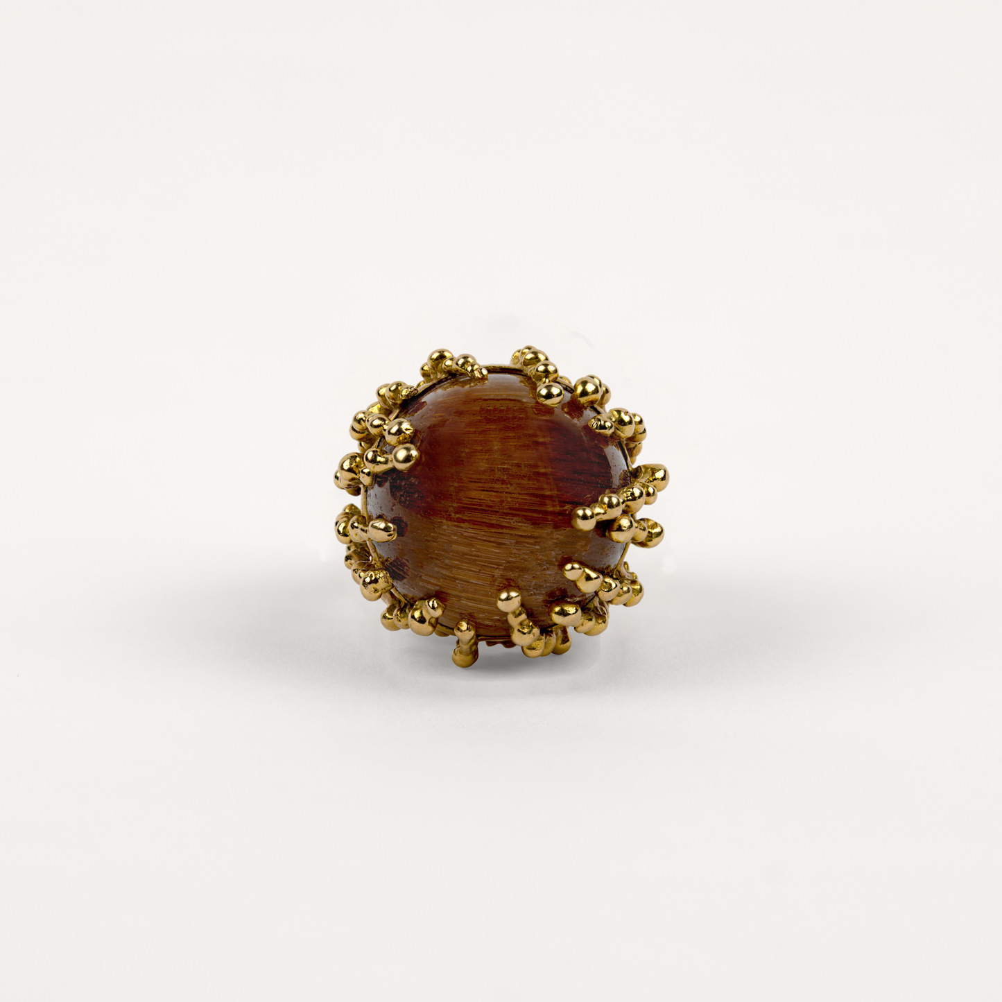 Bague mini Boules d'amour quartz rutile et or jaune recyclé 18k 750/1000