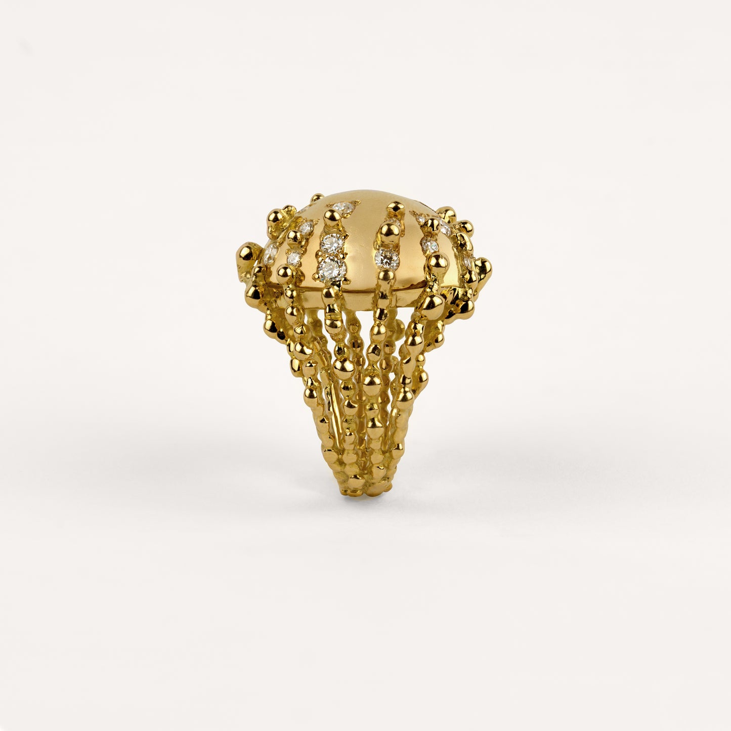 Bague boules d'amour stardust Cabinet de curiosité édition limitée à 9 exemplaires diamants et or jaune recyclé 18k 750/1000