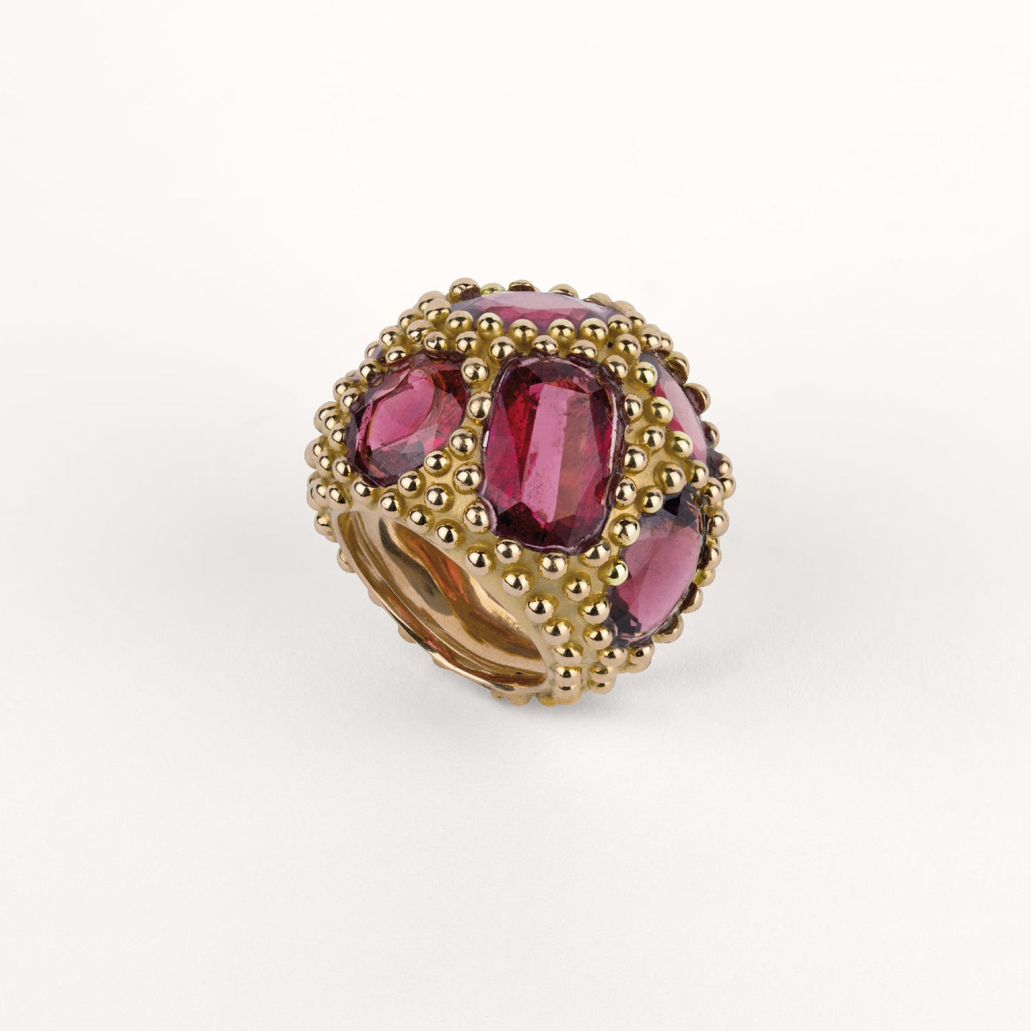 Bague Mélusine Poudre d'escampette tourmalines roses et or jaune recyclé 18k 750/1000