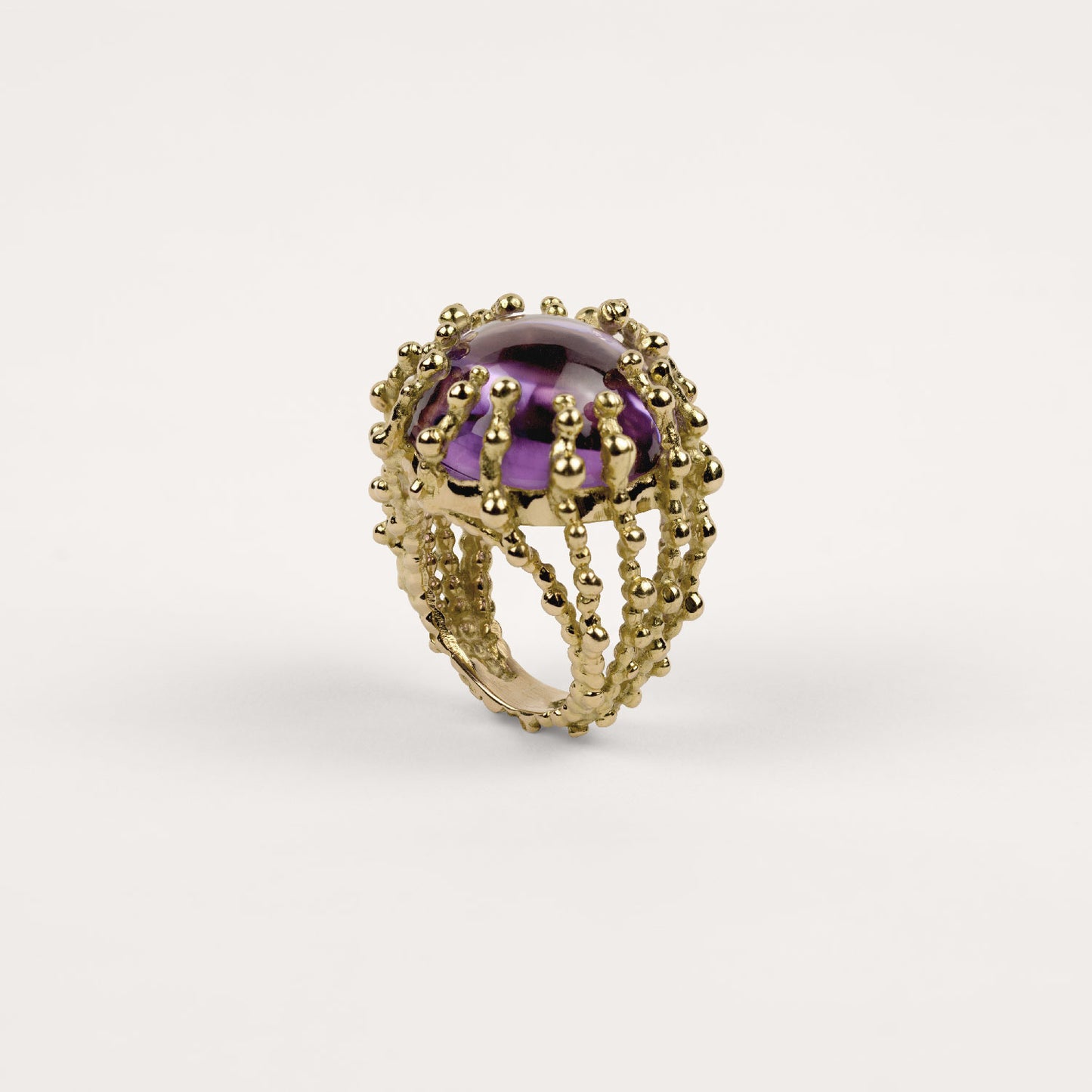 Bague medium Boules d'amour améthyste et or jaune recyclé 18k 750/1000