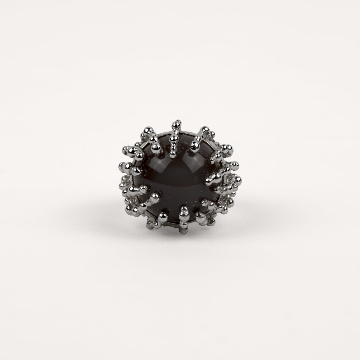 Bague maxi Boules d'amour onyx et or blanc recyclé 18k 750/1000