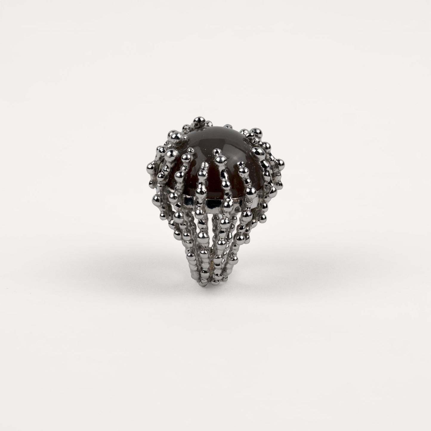 Bague maxi Boules d'amour onyx et or blanc recyclé 18k 750/1000