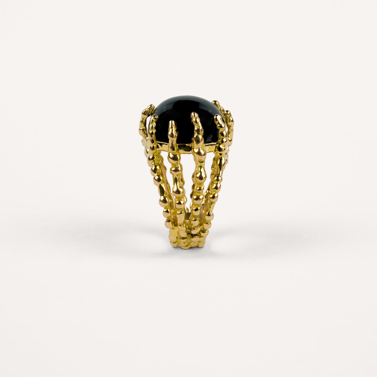 Bague medium Boules d'amour onyx et or jaune recyclé 18k 750/1000