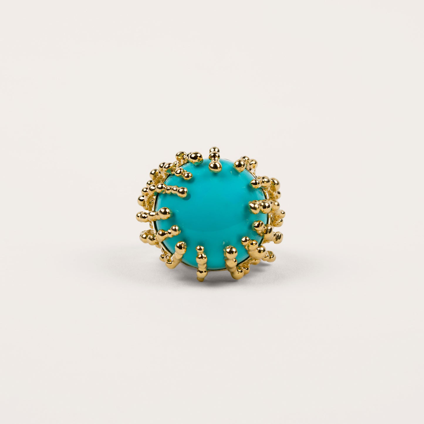 Bague maxi Boules d'amour turquoise et or jaune recyclé 18k 750/1000