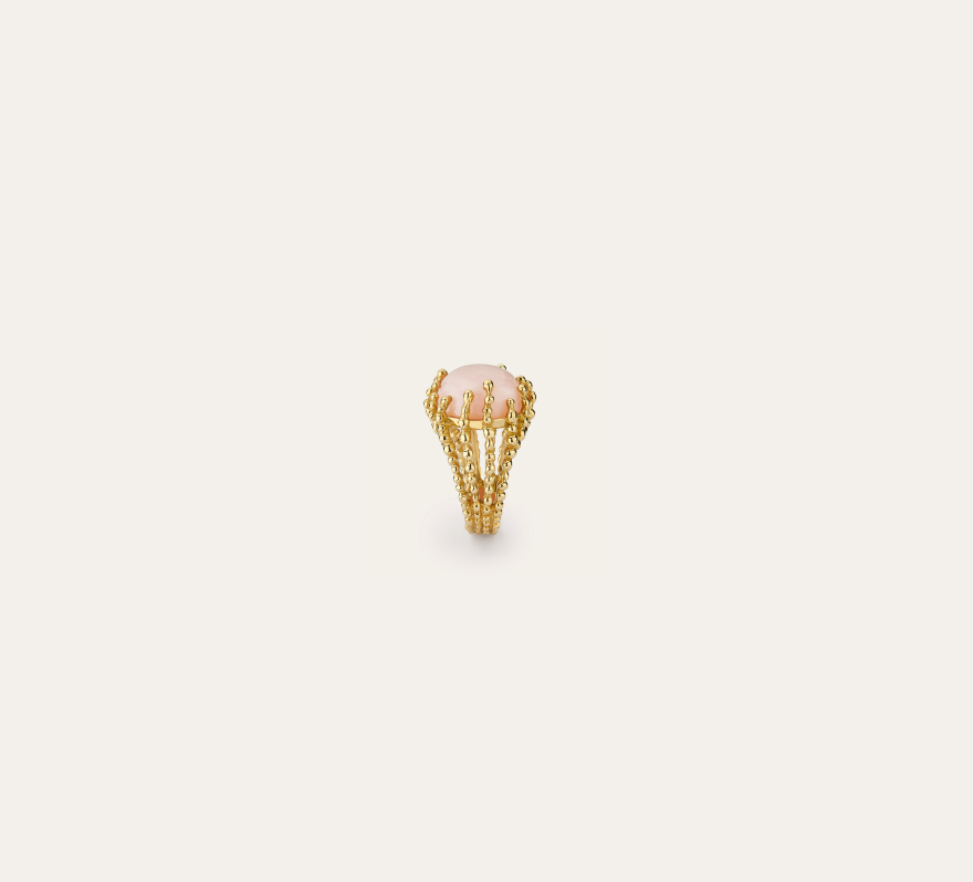 Bague Boules d'amour opale rose et or jaune recyclé 18k 750/1000
