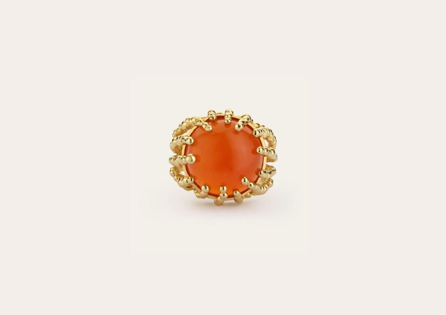 Bague mini Boules d'amour cornaline et or jaune recyclé 18k 750/1000