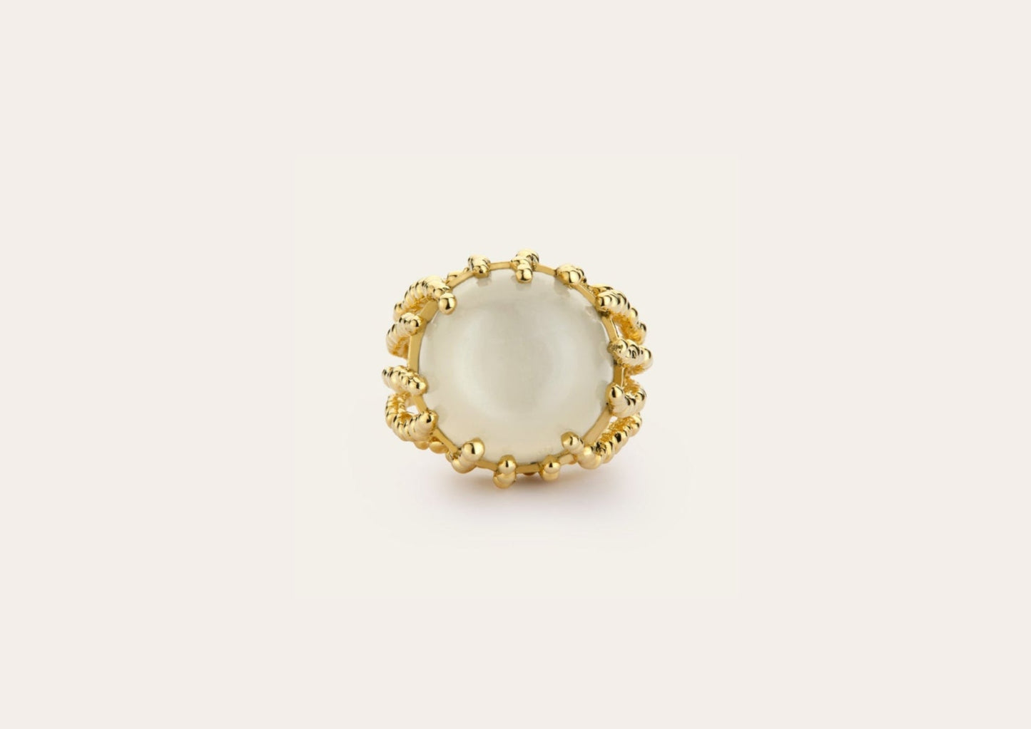 Bague mini Boules d'amour moonstone et or jaune recyclé 18k 750/1000