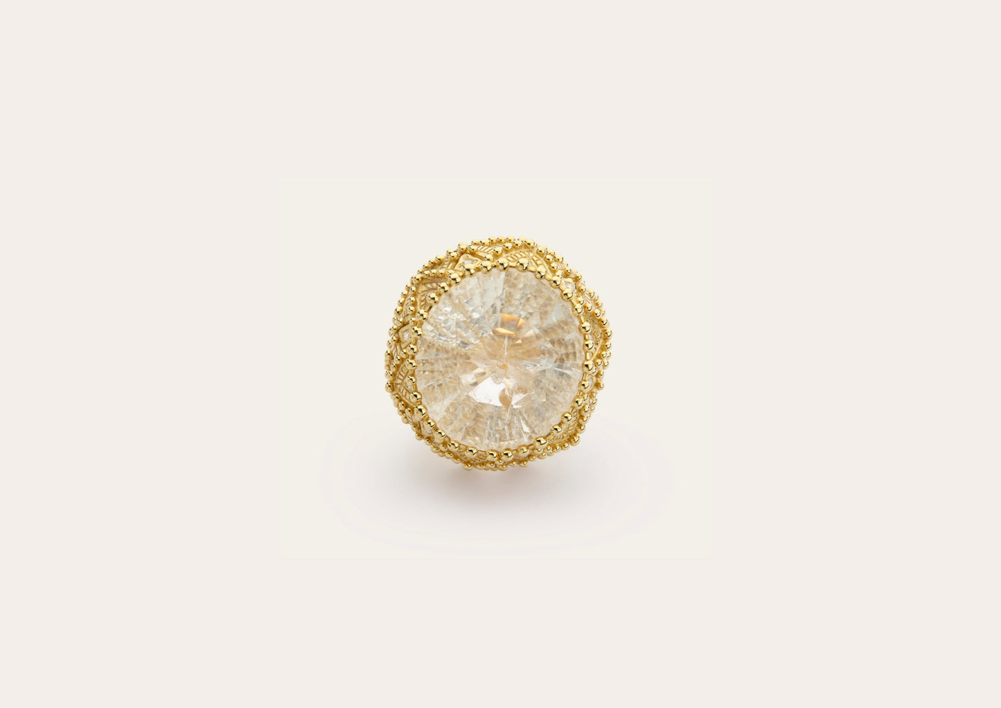 Bague fiesta Cabinet de curiosité diamants et or jaune recyclé 18k 750/1000