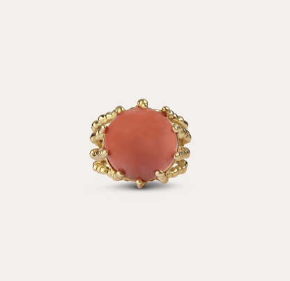 Bague Boules d'amour corail et or jaune recyclé 18k 750/1000