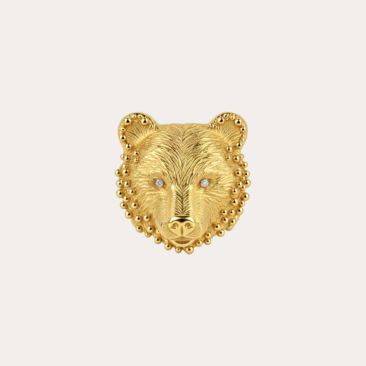 Bague Prodigieux bestiaire ours gaspard anneau poétique, diamants et or jaune 18k 750/1000