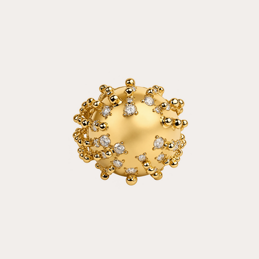 Bague boules d'amour stardust Cabinet de curiosité  édition limitée à 9 exemplaires diamants et or jaune 18k 750/1000