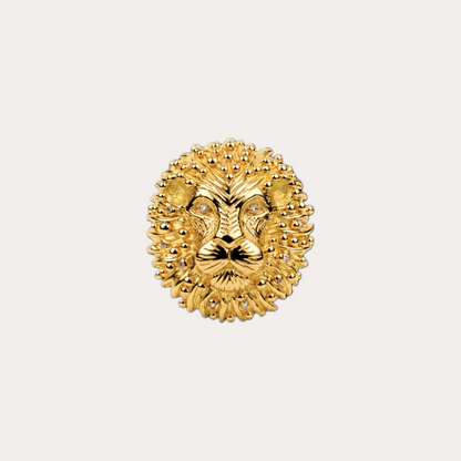 Bague Prodigieux bestiaire lion anneau poétique diamants et or jaune 18k 750/1000