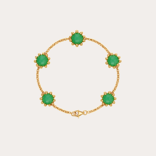 Bracelet Boules d'amour chrysoprase et or jaune 18k 750/1000