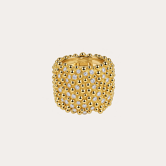 Bague Maxi Pour toujours diamants de culture et or jaune 18k 750/1000