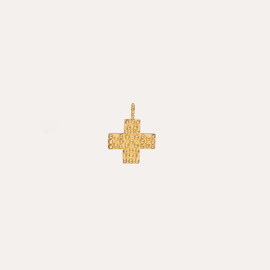 Pendentif Signes de Vie croix or jaune 18k 750/1000