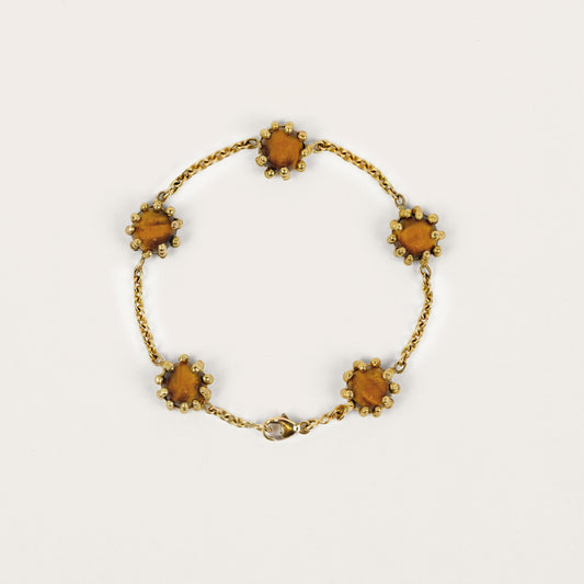 Bracelet Boules d'amour œil de tigre et or jaune recyclé 18k 750/1000.