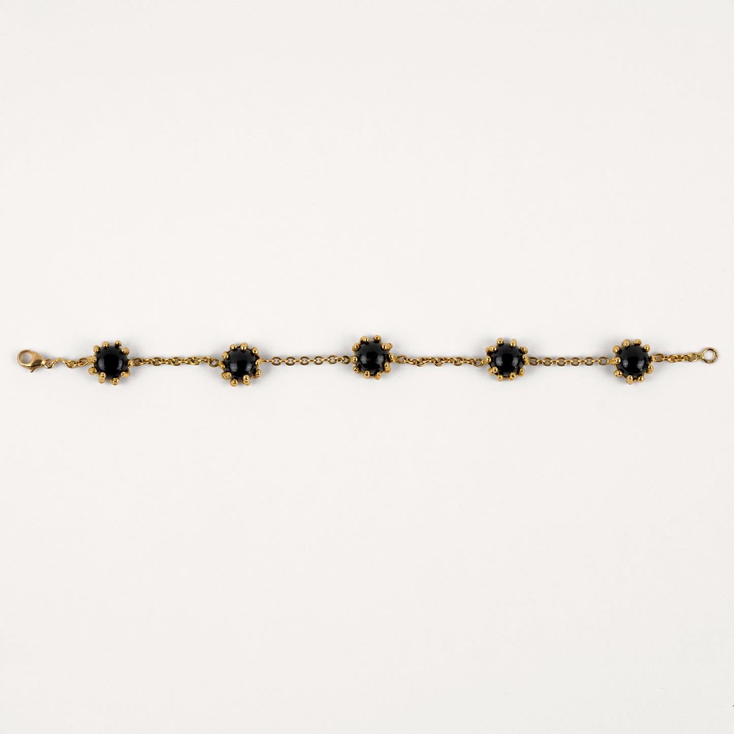 Bracelet Boules d'amour onyx et or jaune recyclé 18k 750/1000.