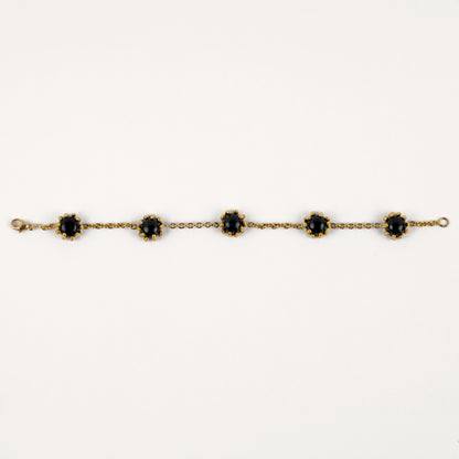 Bracelet Boules d'amour onyx et or jaune recyclé 18k 750/1000.