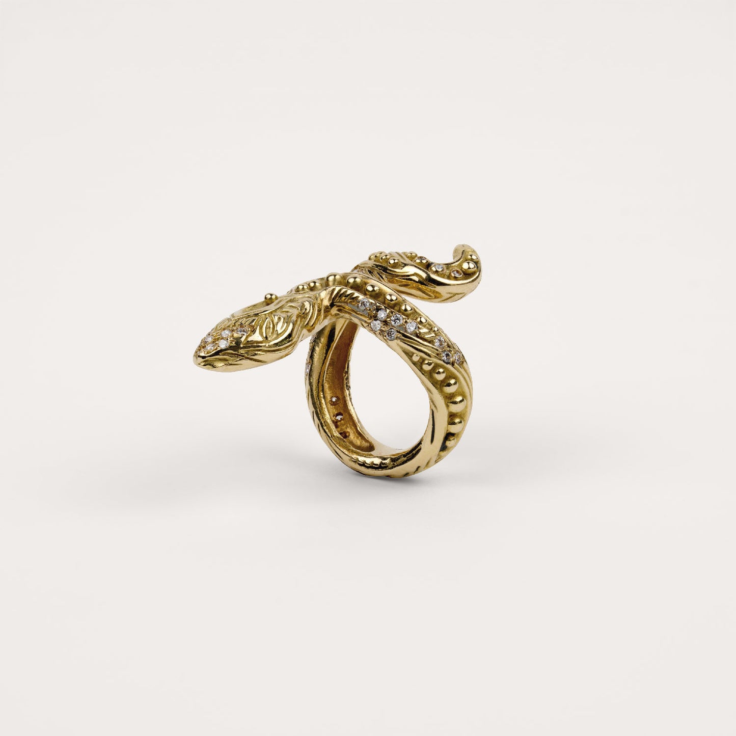 Bague Prodigieux bestiaire serpent magicien diamants et or jaune recyclé 18k 750/1000