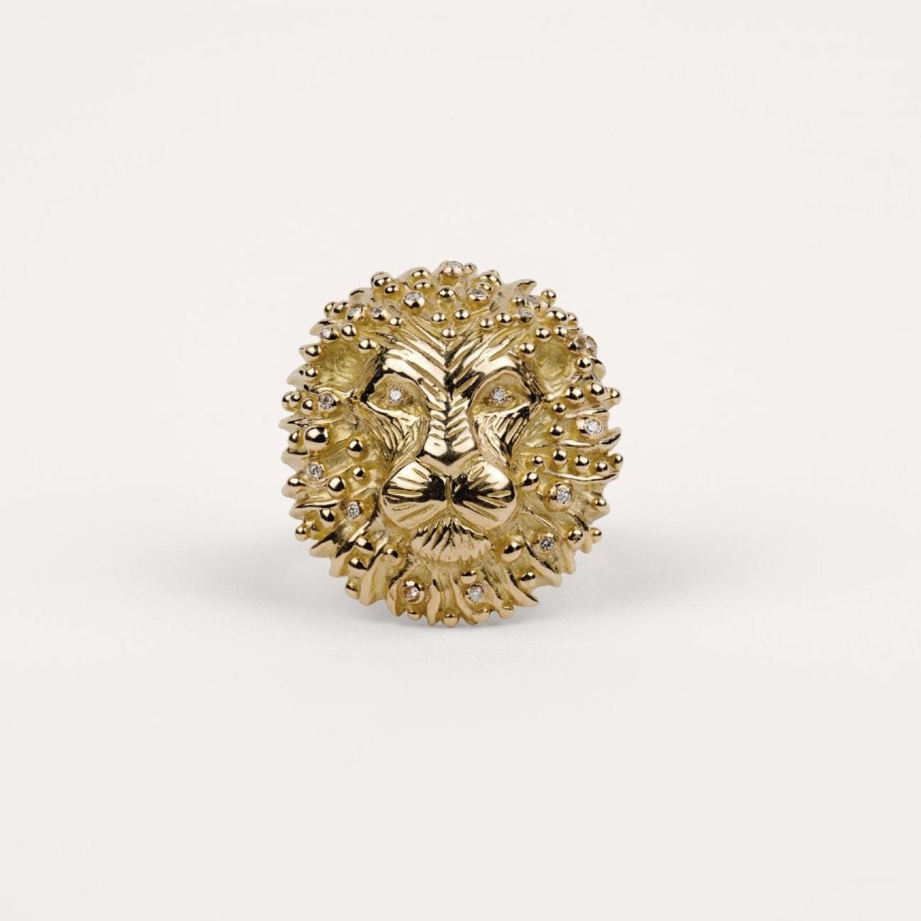 Bague Prodigieux bestiaire lion anneau poétique diamants et or jaune recyclé 18k 750/1000