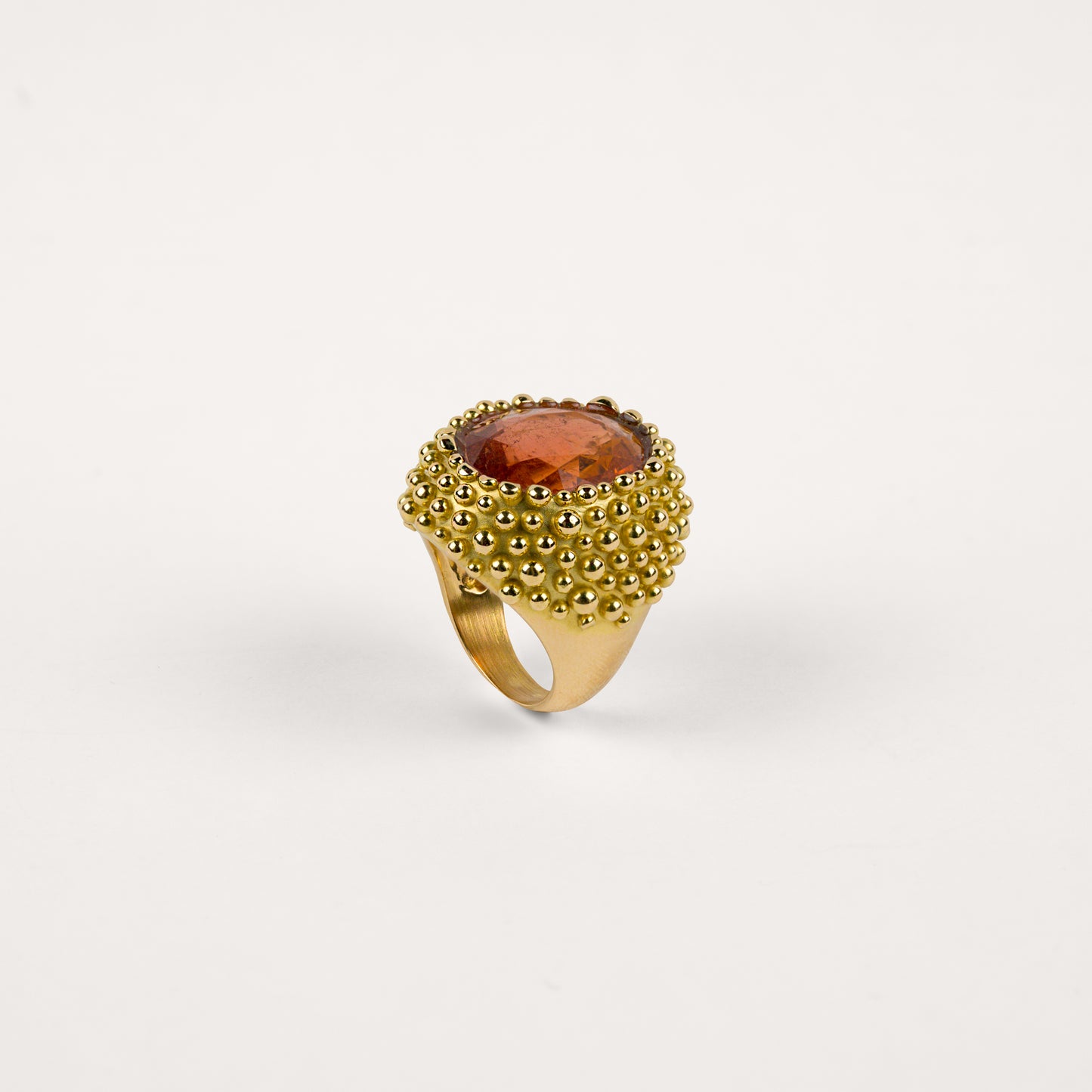 Bague Poudre d'escampette tourmaline orange et or jaune recyclé 18k 750/1000