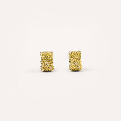 Boucles d'oreilles Pour toujours diamants de culture et or jaune recyclé 18k 750/1000