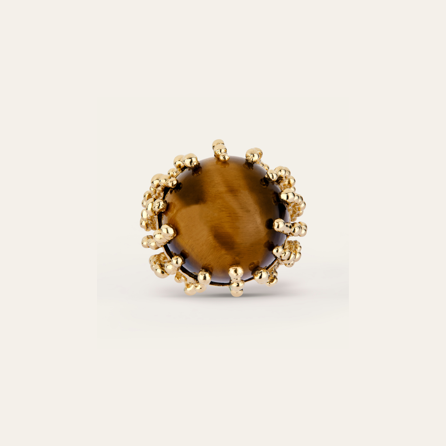 Bague medium Boules d'amour œil de tigre et or jaune 18k 750/1000