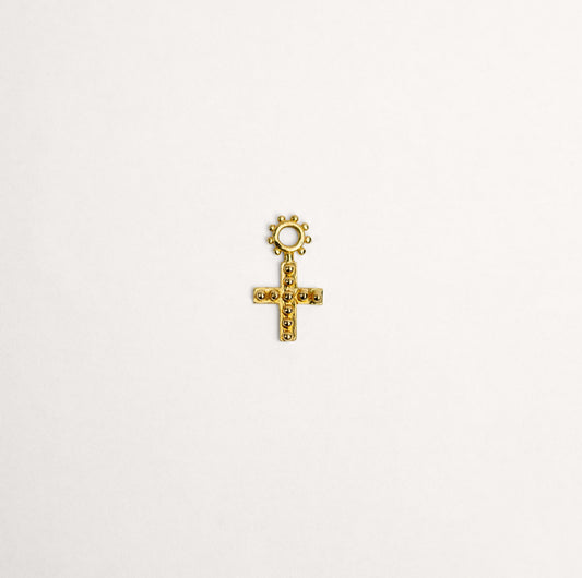 Charm Croix Signes de Vie pour créole, or jaune recyclé 18k 750/1000