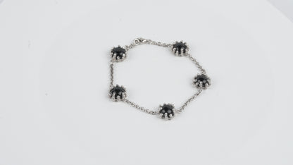 Bracelet Boules d'amour onyx et or blanc recyclé 18k 750/1000