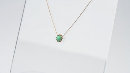 Collier Pendentif Boules d'amour chrysoprase et or jaune recyclé 18k 750/1000