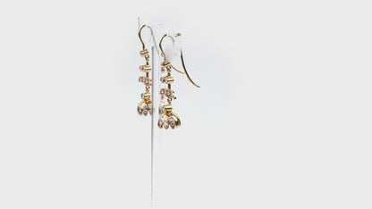 Boucles d'oreilles Olympia clochettes, diamants et or jaune recyclé 18k 750/1000