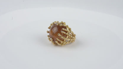 Bague Boules d'amour quartz rutile et or jaune recyclé 18k 750/1000