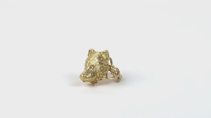 Bague Prodigieux bestiaire ours gaspard anneau poétique, diamants et or jaune recyclé 18k 750/1000