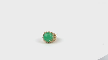 Bague Boules d'amour chrysoprase et or jaune recyclé 18k 750/1000