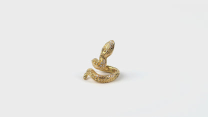 Bague Prodigieux bestiaire serpent magicien diamants et or jaune recyclé 18k 750/1000